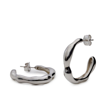 Pendientes aro con diseño irregular estilo líquido