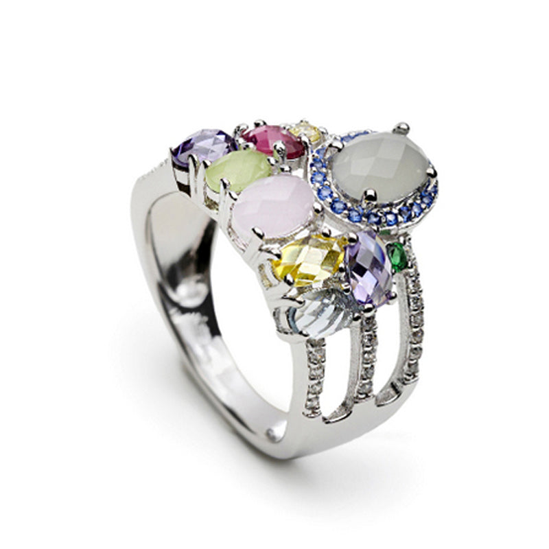 Anillos con piedras diseño en tonos primaverales