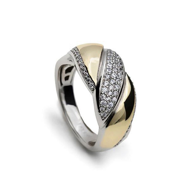 bague bicolore argent et or bague avec zircons