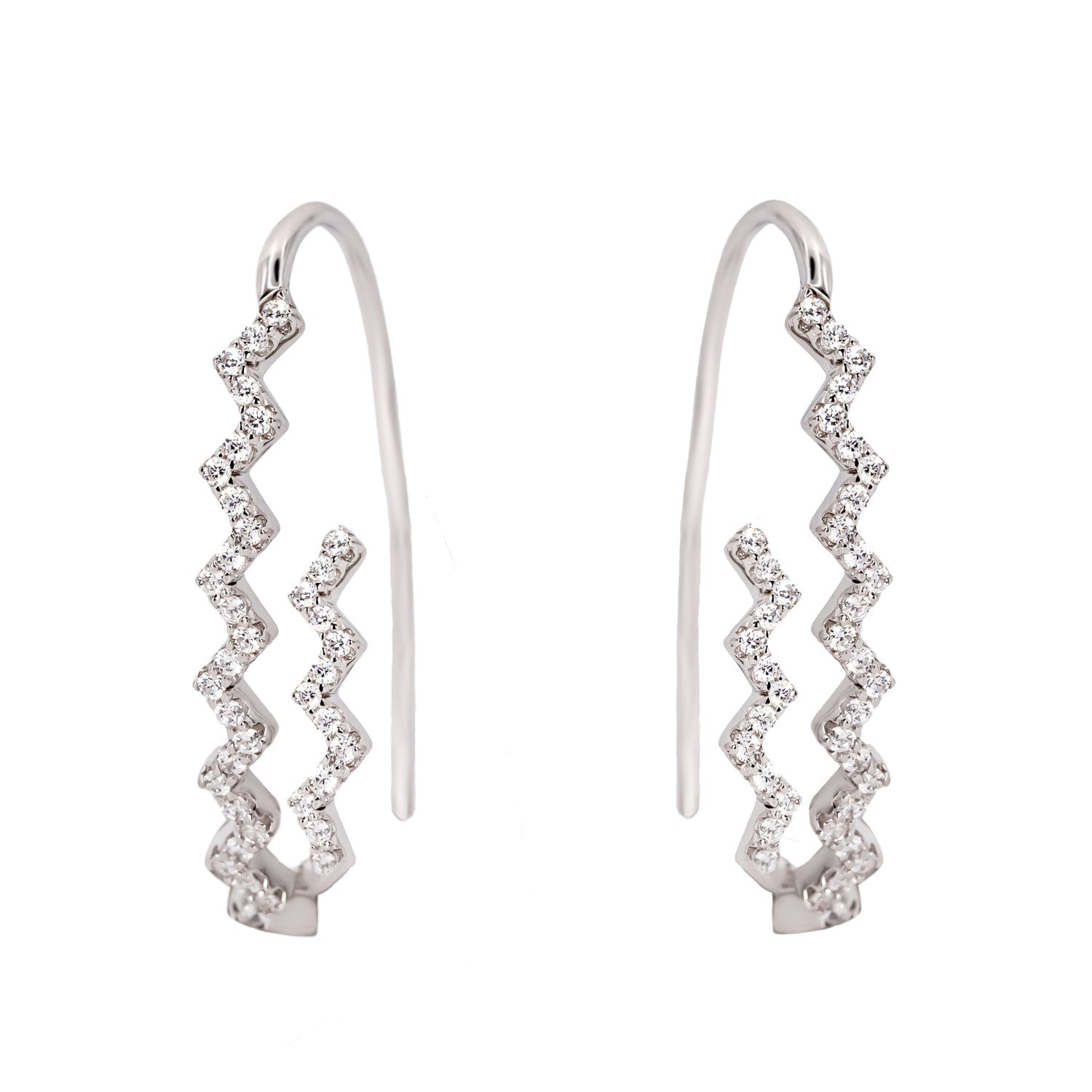 Pendientes originales rígidos con diseño zig zag