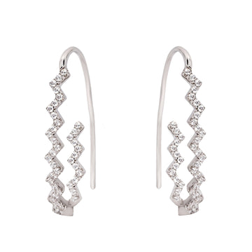 Original rigid earrings with zigzag design
