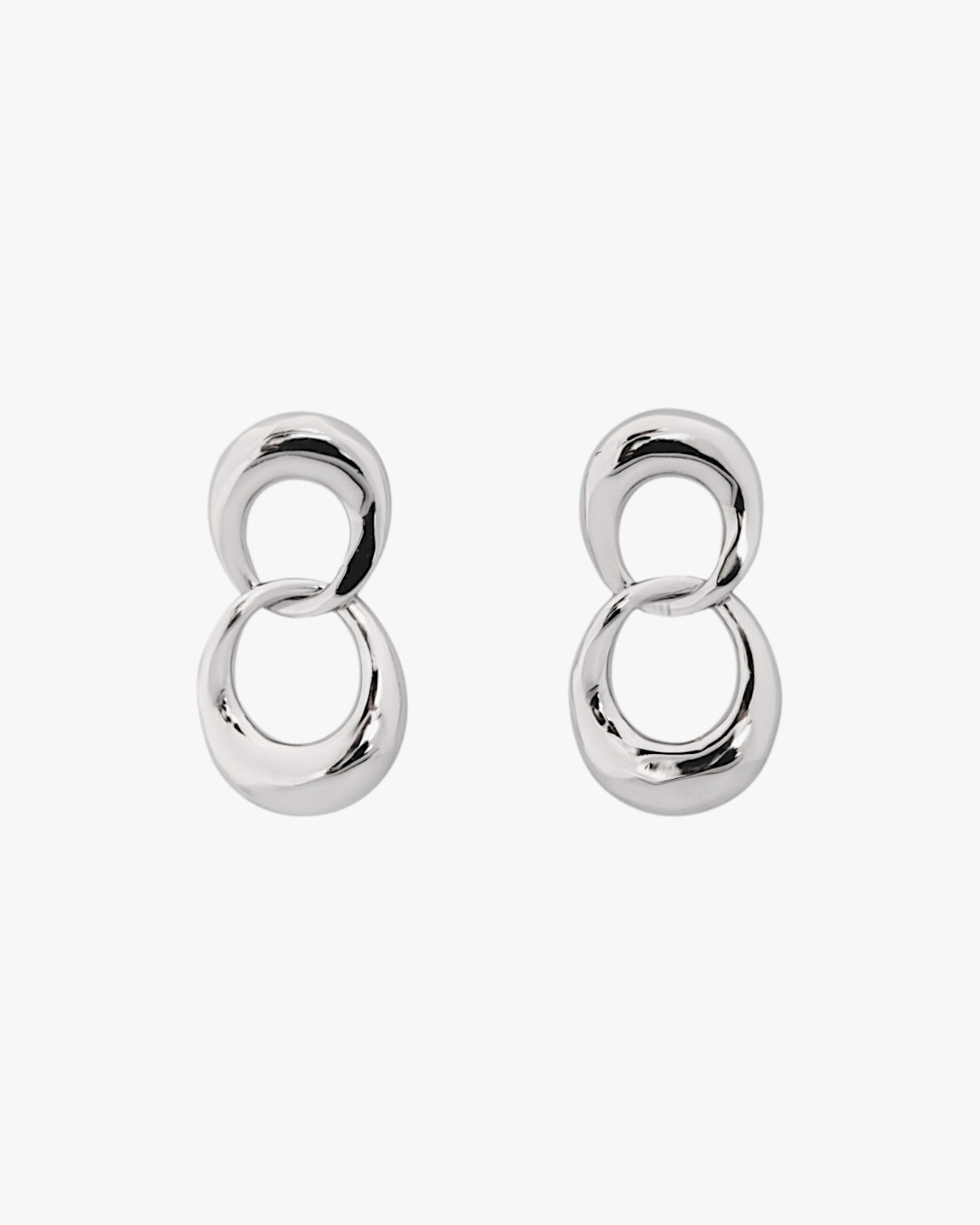 Original double link silver earrings