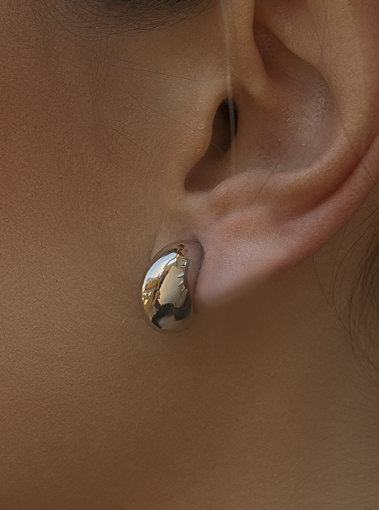 Pendientes de plata en forma media luna