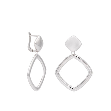 Pendientes de plata colgantes de rombo