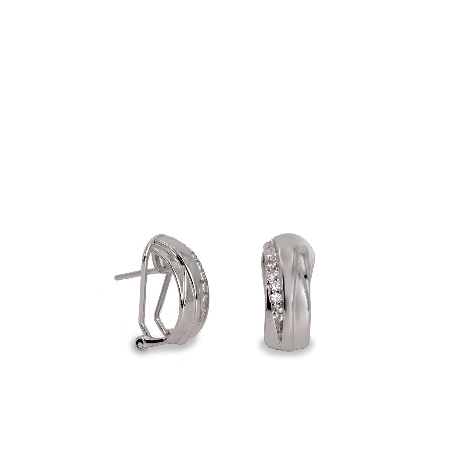 Boucles d'oreilles fermeture omega de argent design classique