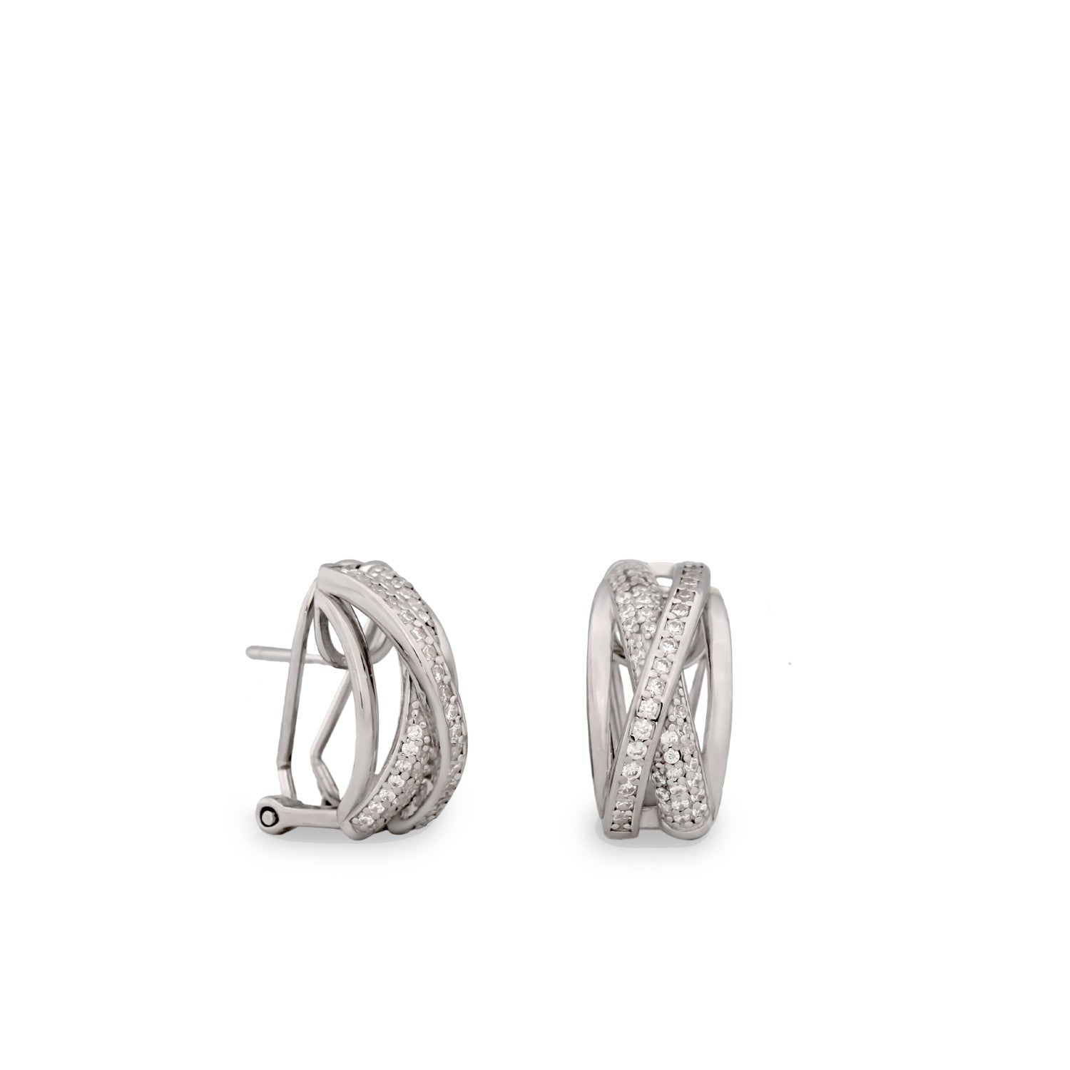 Boucles d'oreilles fermeture omega avec zircons de