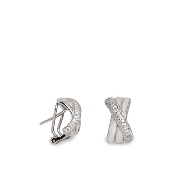 Pendientes cierre omega cruzado con circonitas