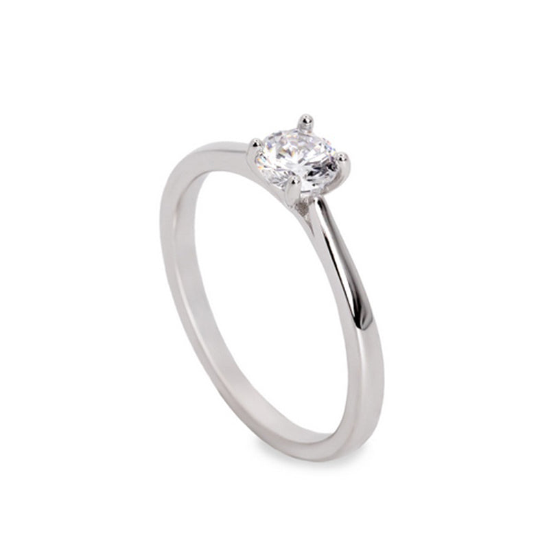bague solitaire fino de argent design simple et intemporel
