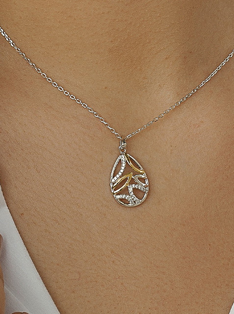 Collares pequeños bicolor con circonitas