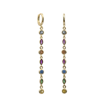 Pendientes de piedras de colores diseño largo y elegante
