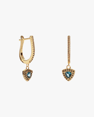 Pendientes con colgantes diseño triángulo tono azul