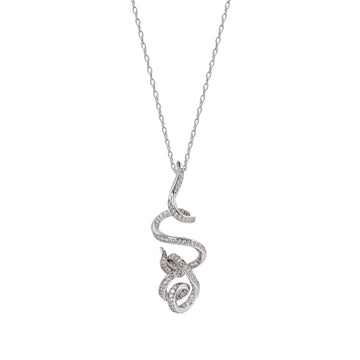 Collar de plata enredado con circonitas