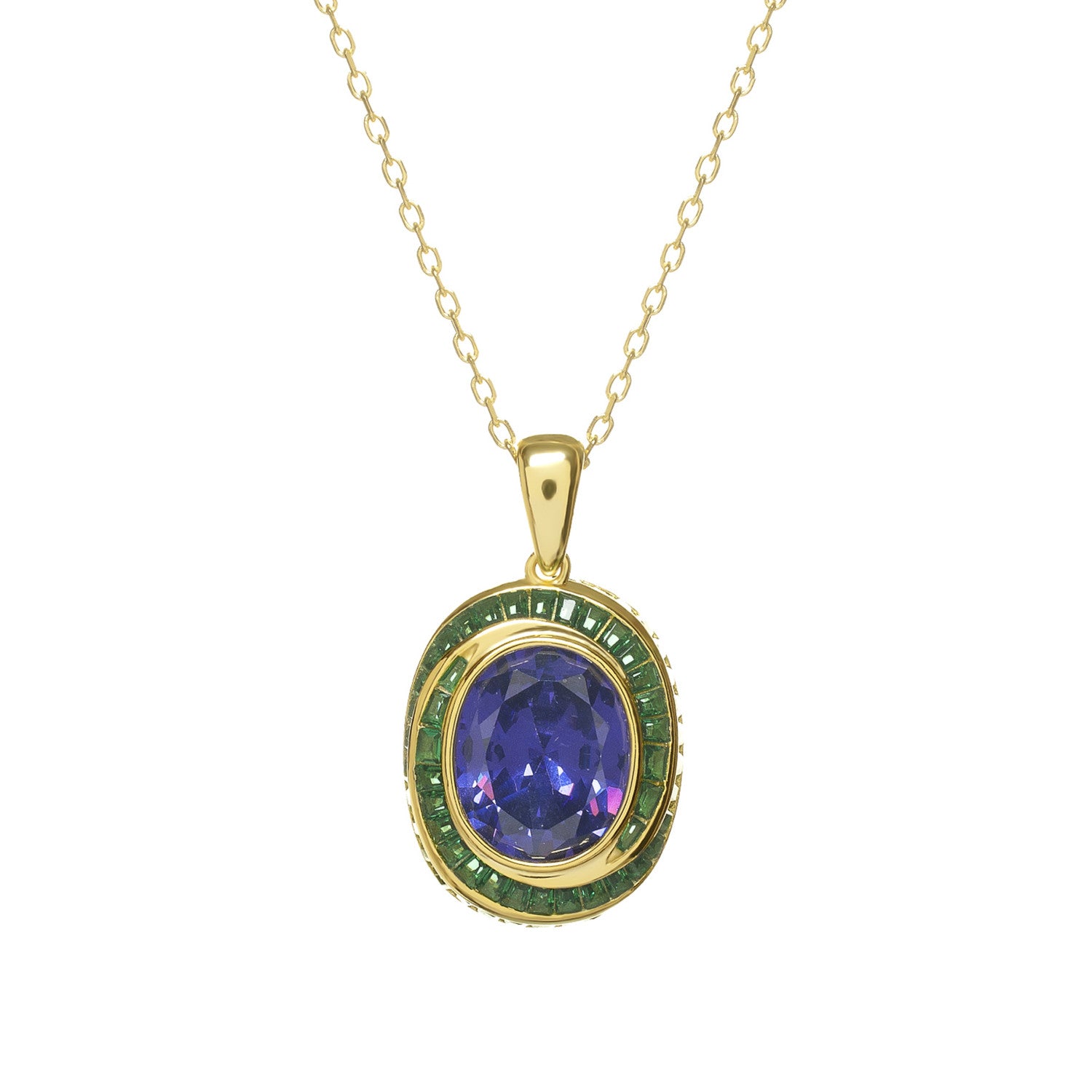 Collier orné de pierres précieuses au design vintage plaquées or