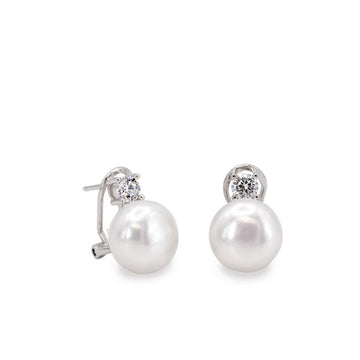 Pendientes perla tu y yo con circonitas grandes
