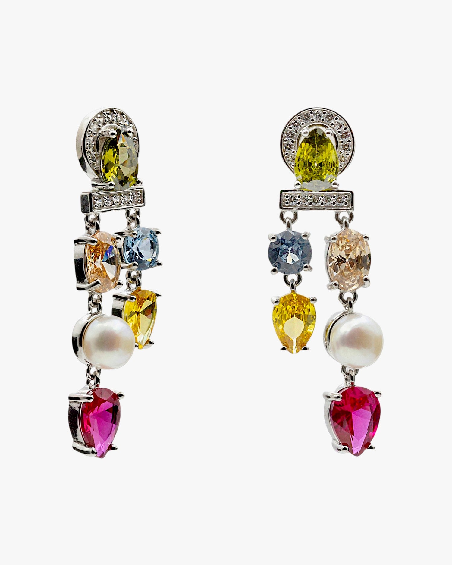Pendientes con piedras de colores diseño vibrante