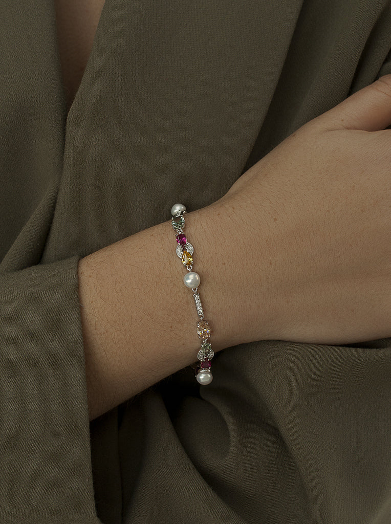 Pulseras con piedras multicolores estilo elegante