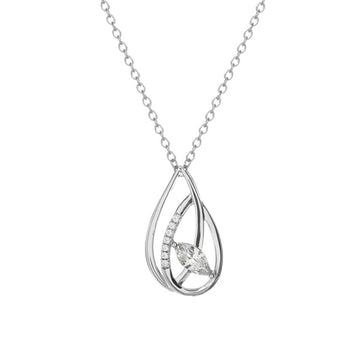Collar pequeño de plata con circonitas en forma de gota