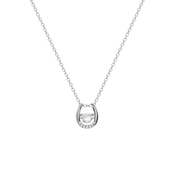 Collares pequeño de plata con circonita central y mini piedras