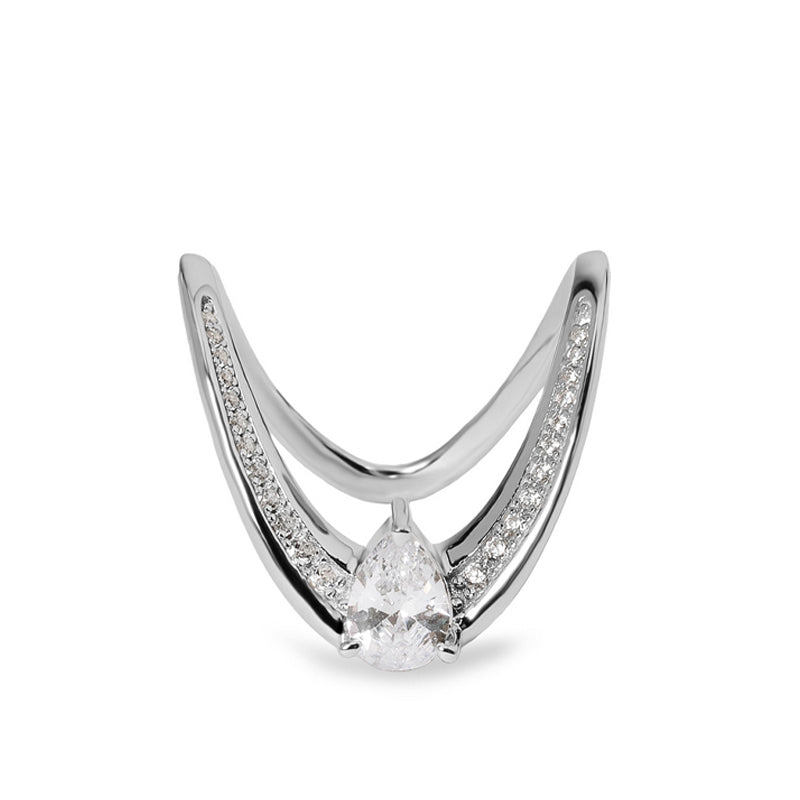 Anillo de plata con circonitas diseño originales y talla pera