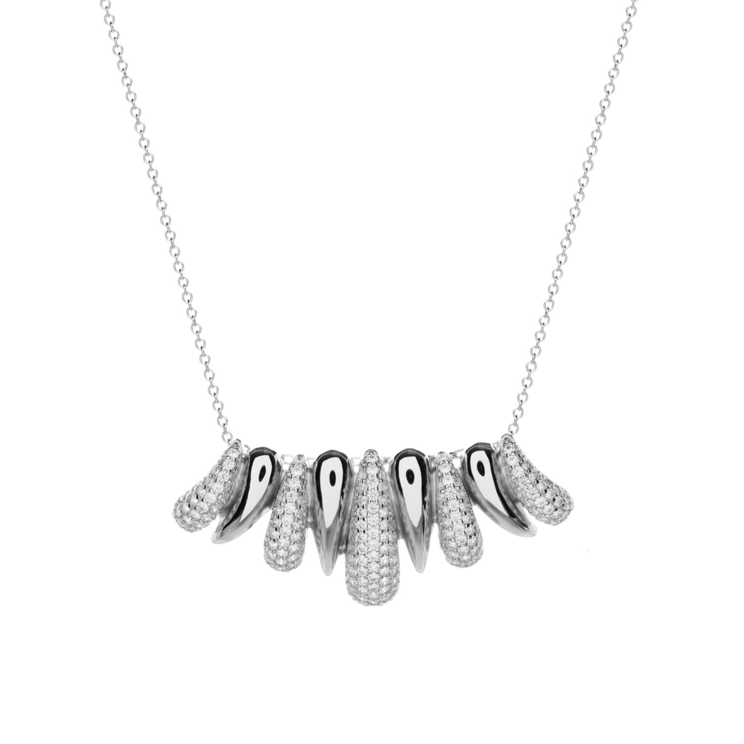 Collar de plata con circonitas efecto hinchado