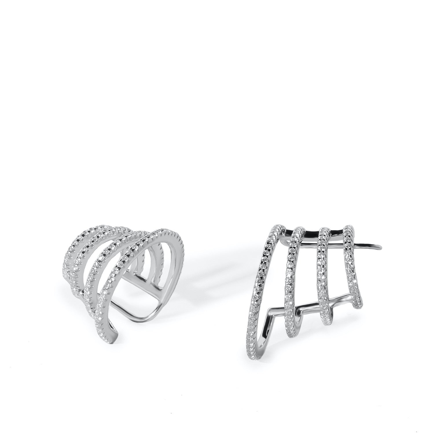Boucles d'oreilles originaux de argent style grimpeurs design moderne