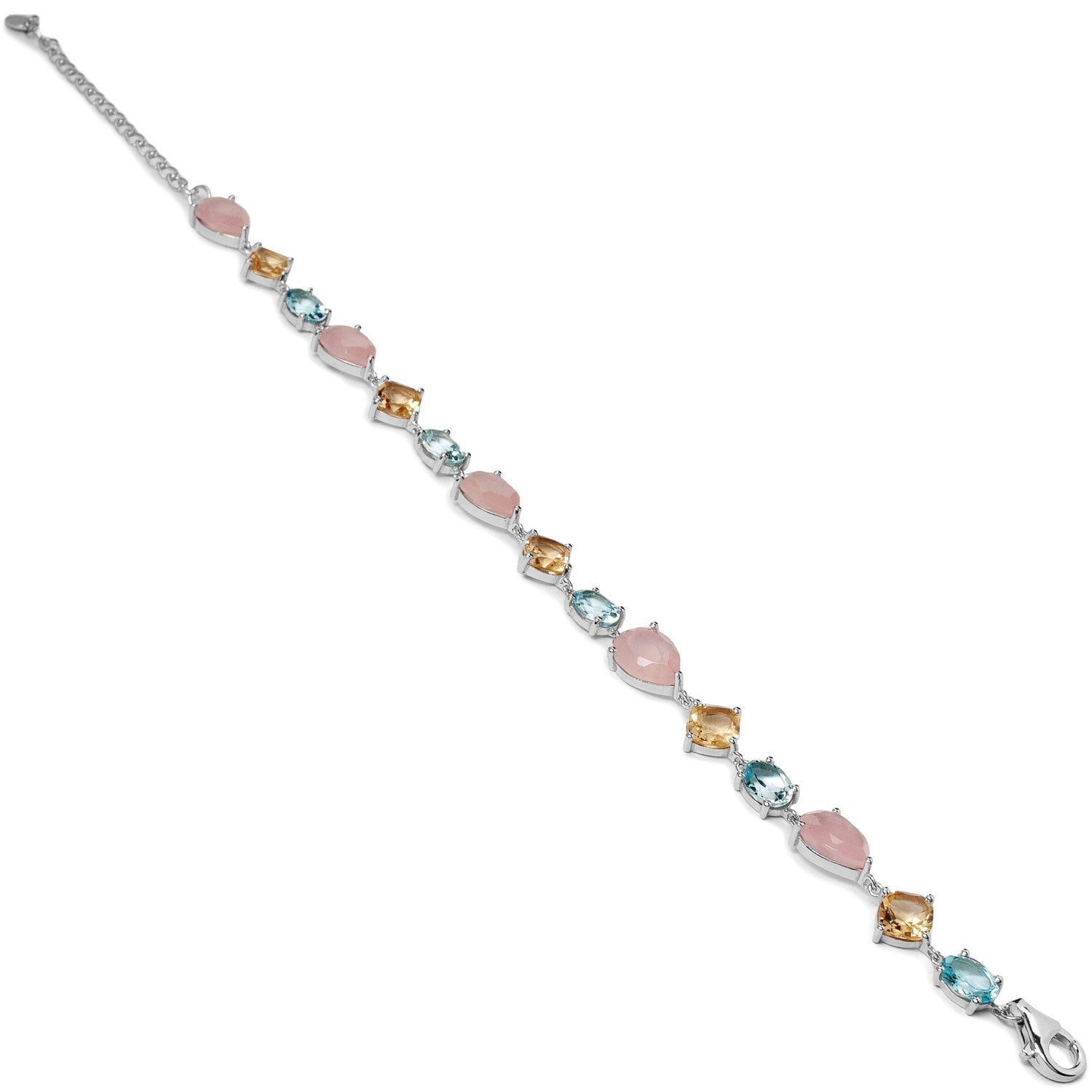 Pulsera multicolor de plata con piedras de colores