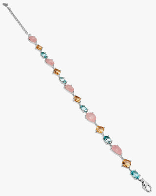 Multicolor silver bracelet with colored stones