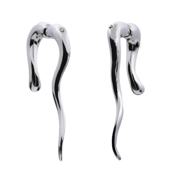 Pendientes de plata escultóricos orgánicos diseño artístico contemporáneo