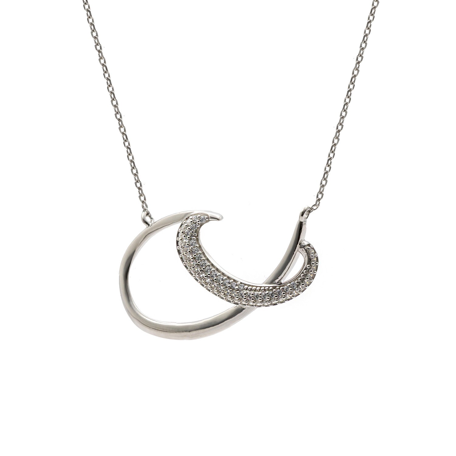 Collar diseño originales de plata con circonitas