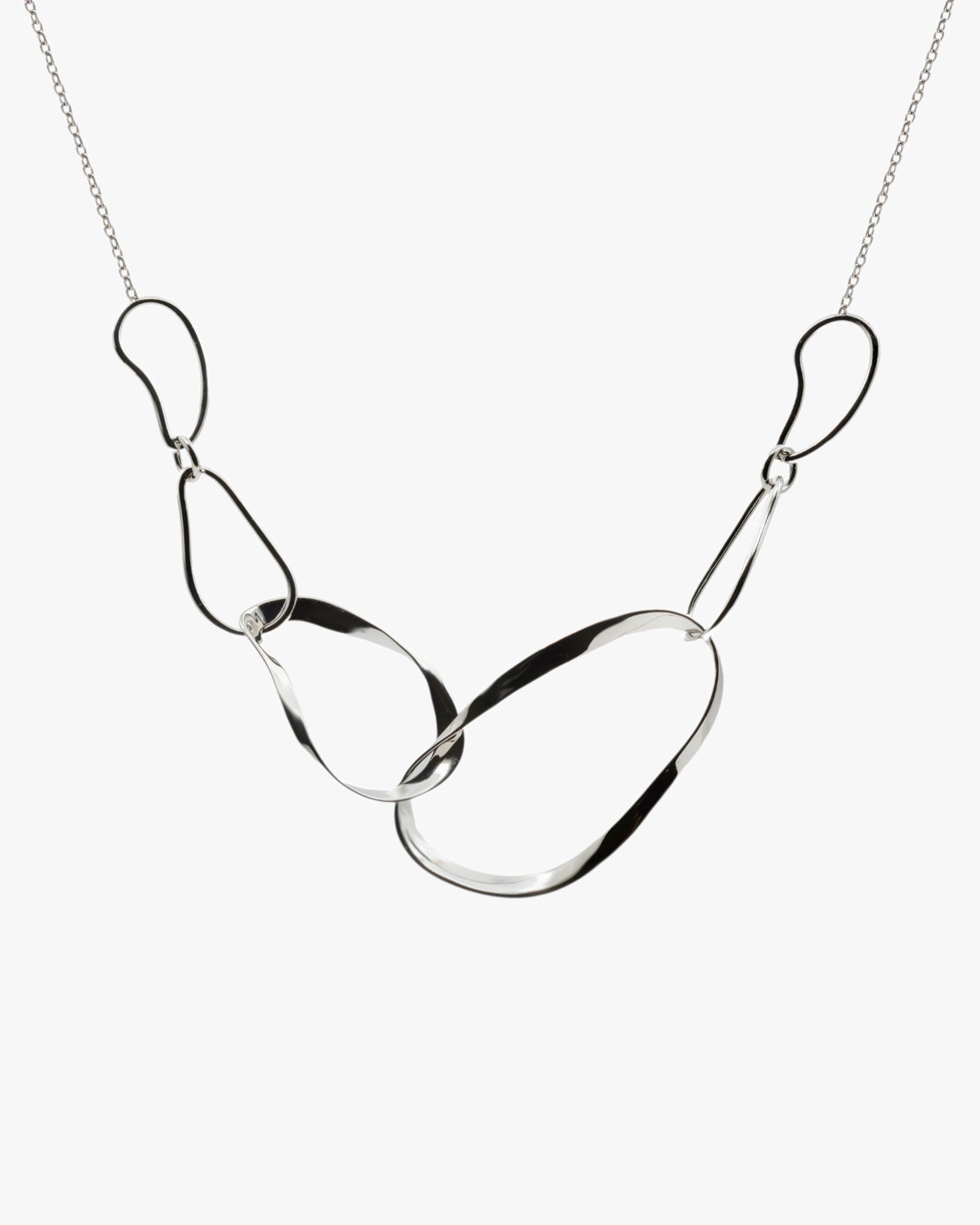 Irregular link necklace, liquid design