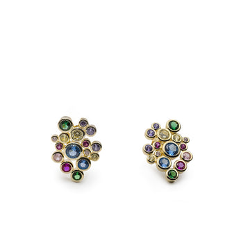 Pendientes de plata 925 con circonitas multicolor