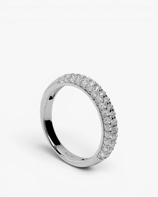 Silver ring with cubic zirconia