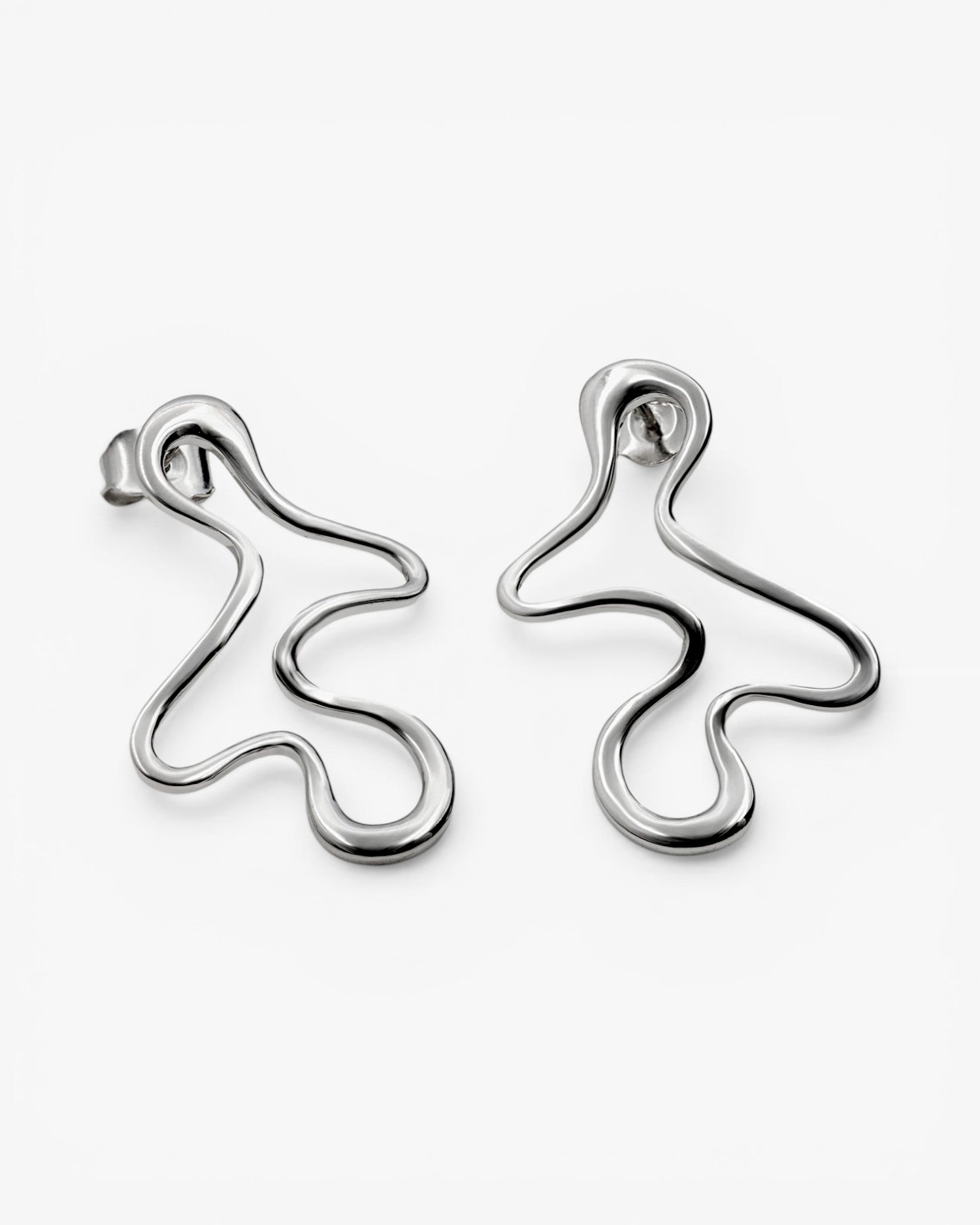 Pendientes originales de plata diseño abstracto