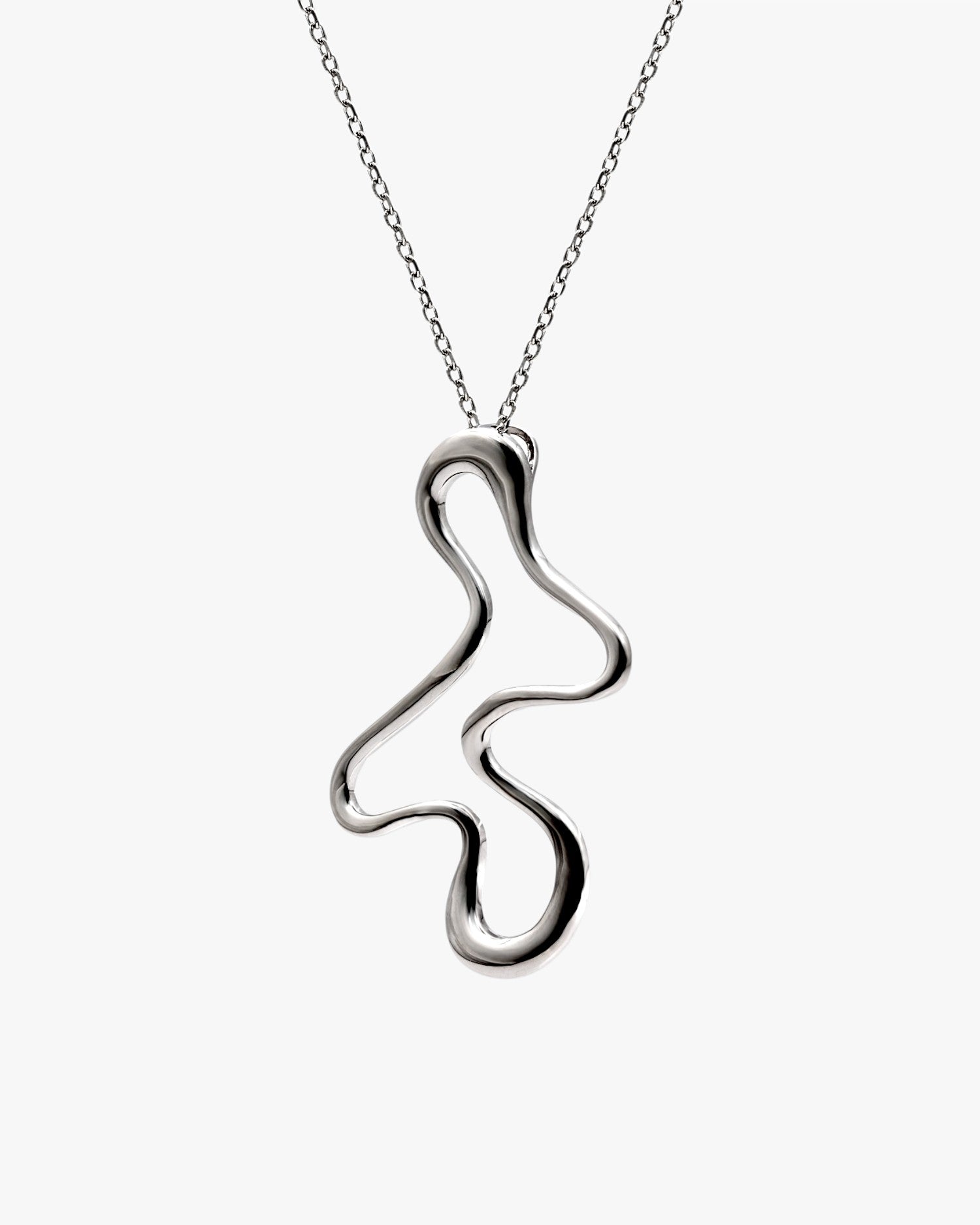 Collar original de plata diseño abstracto