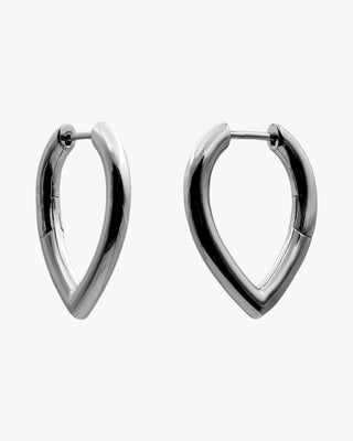 Pendientes aro en forma gota de plata diseño moderno y elegante