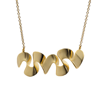 Collar de plata bañada en oro diseño espiral