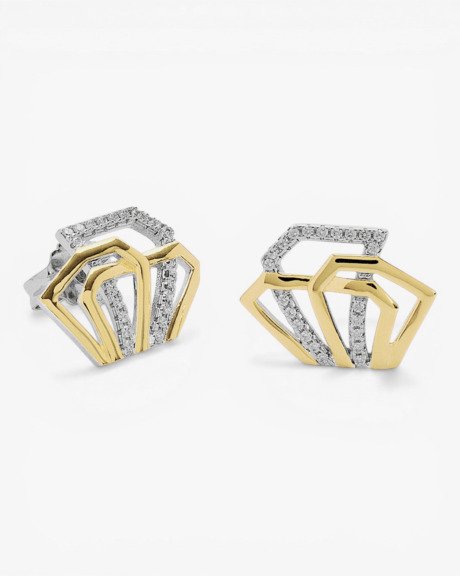 Two-tone silver structural design pendant
