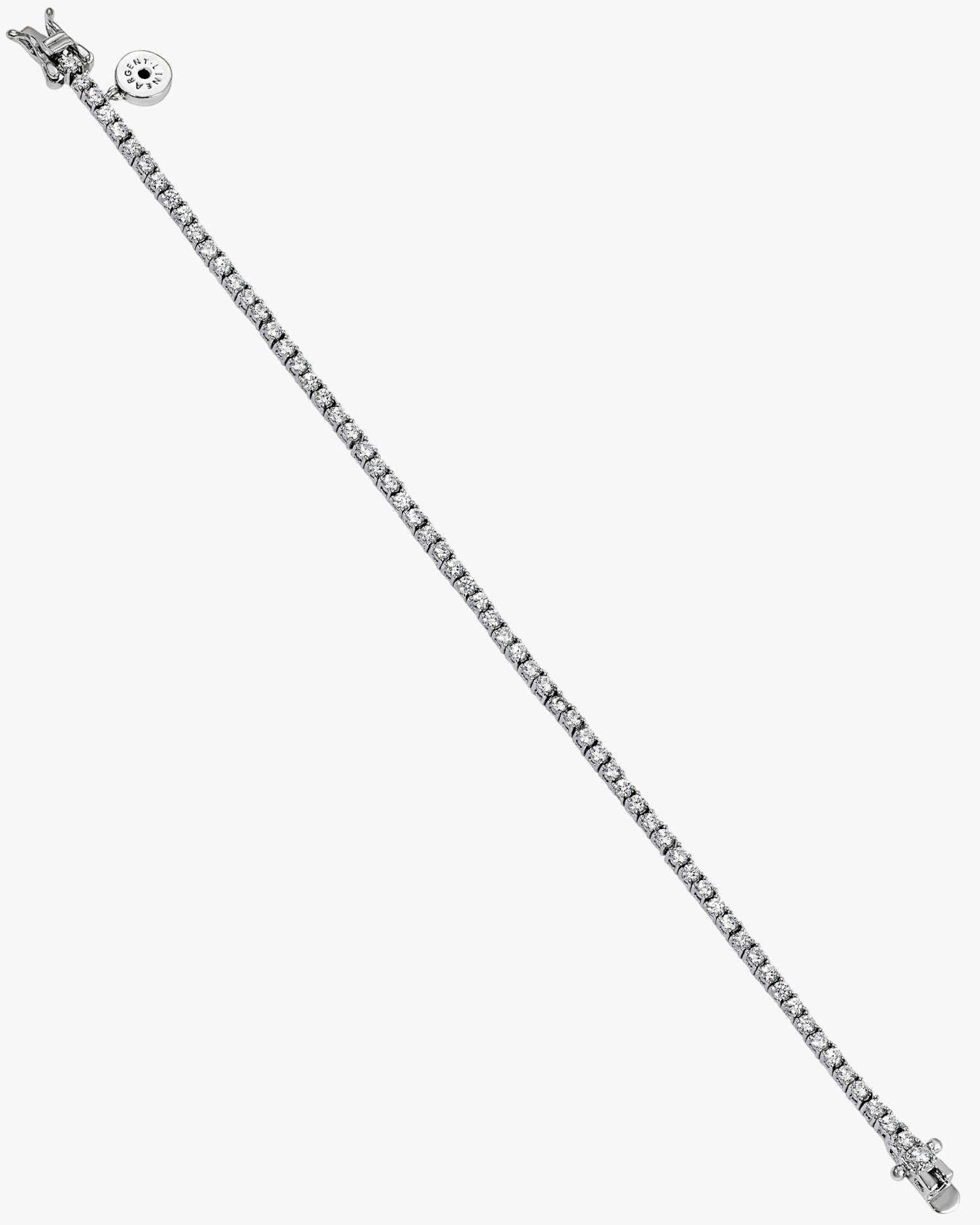 Pulsera riviere de plata diseño muy fino con circonitas