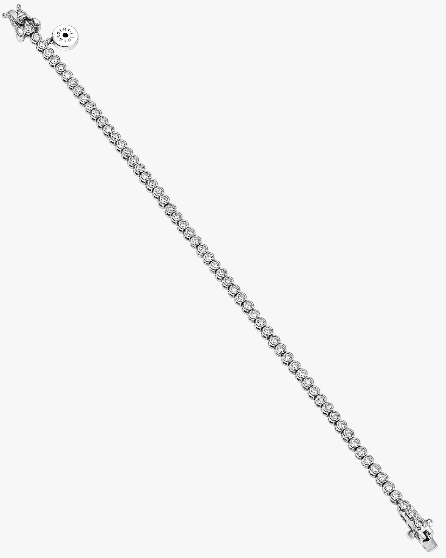 Pulsera riviere de plata motivo circular de circonita blanca