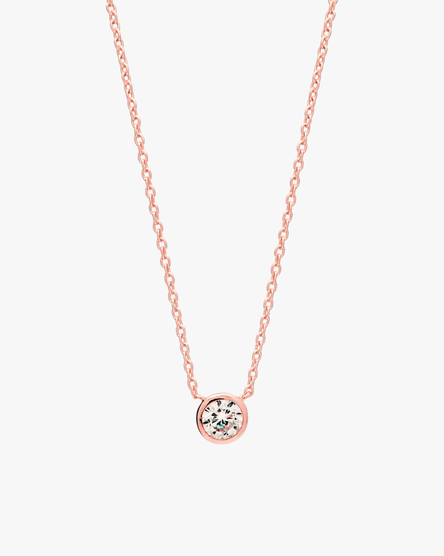 Colgantes pequeños diseño de chatón central oro rosa