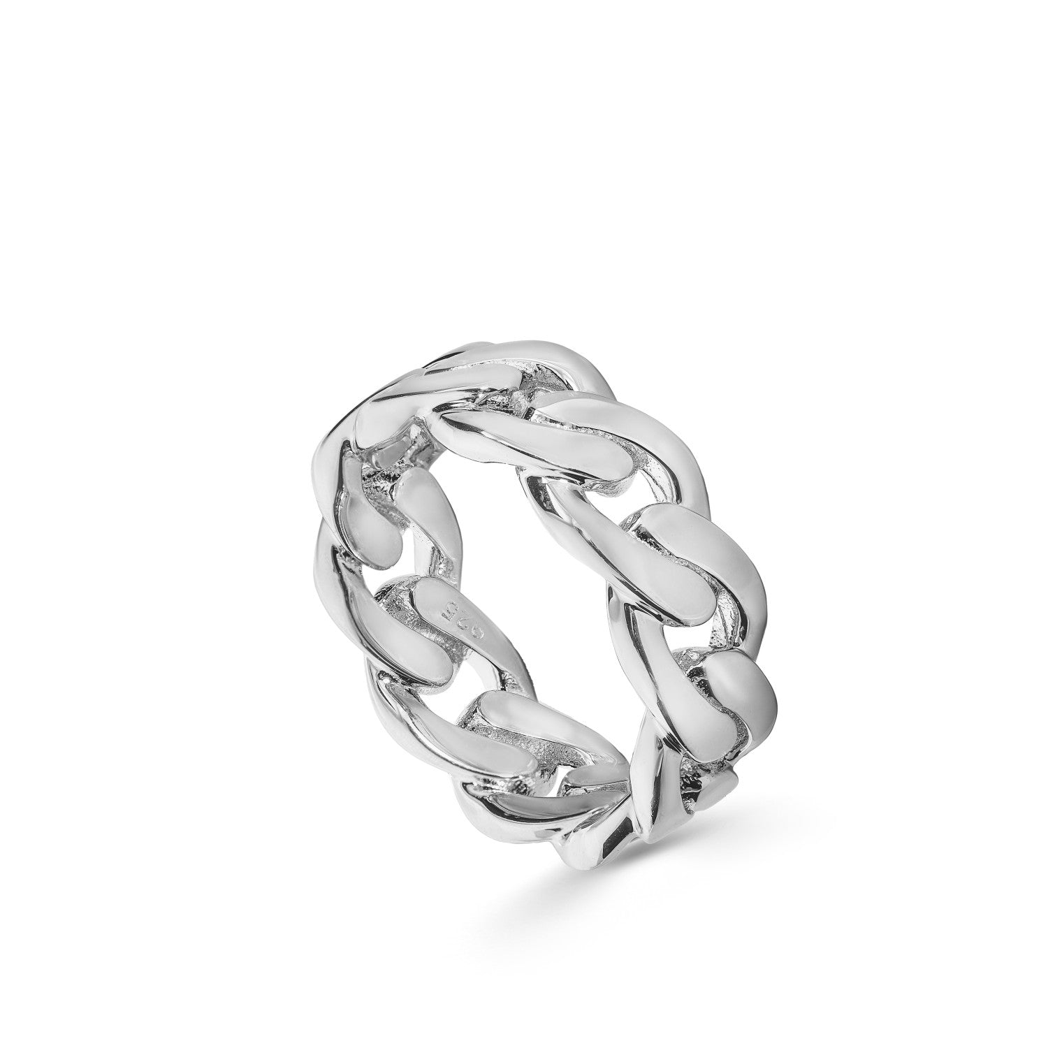 Anillo de plata diseño original eslabon-LINEARGENT