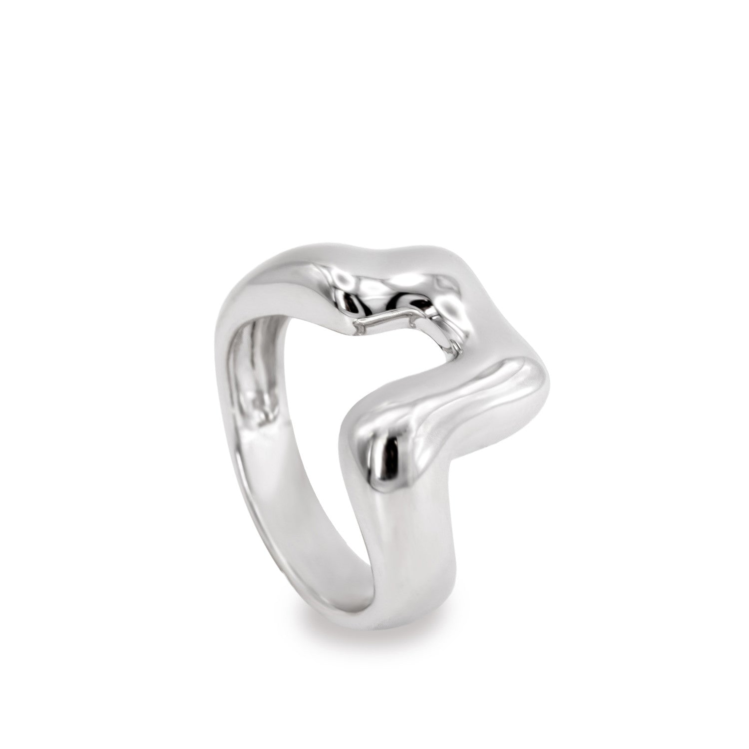 Anillo de plata irregular líquido-LINEARGENT