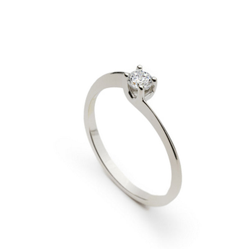 Anillo solitario de plata diseño minimalista y elegante-LINEARGENT