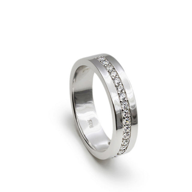 Anillos circonitas diseño clasico con tira mini circonitas-LINEARGENT