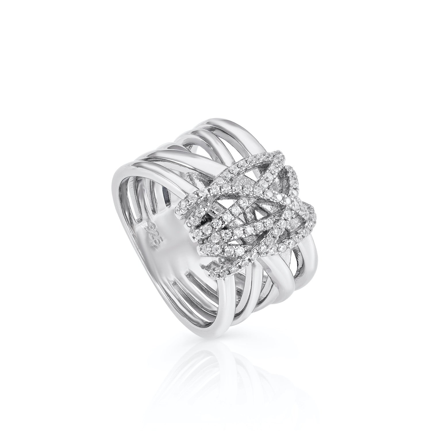 zirconias Rings design central knot motive