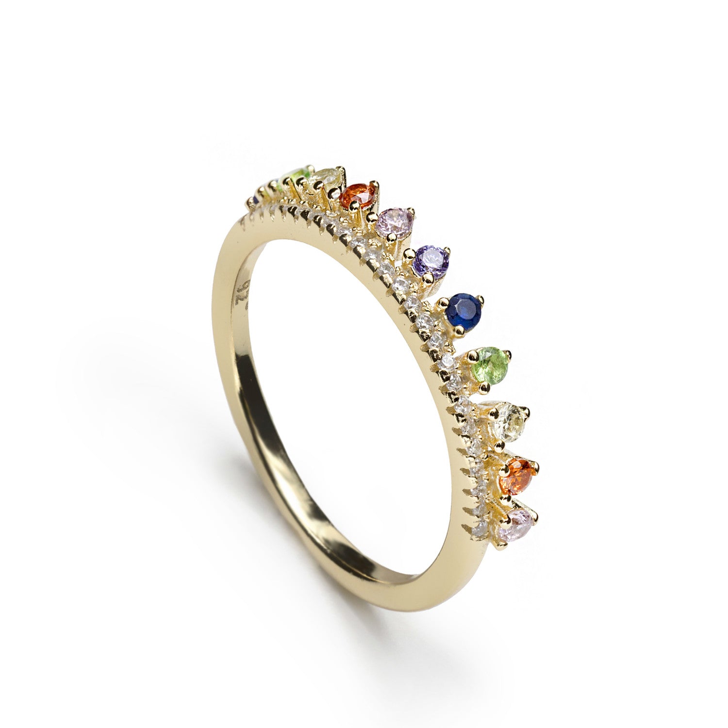 Anillos con piedras de colores y circonitas