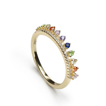 Anillos con piedras de colores y circonitas