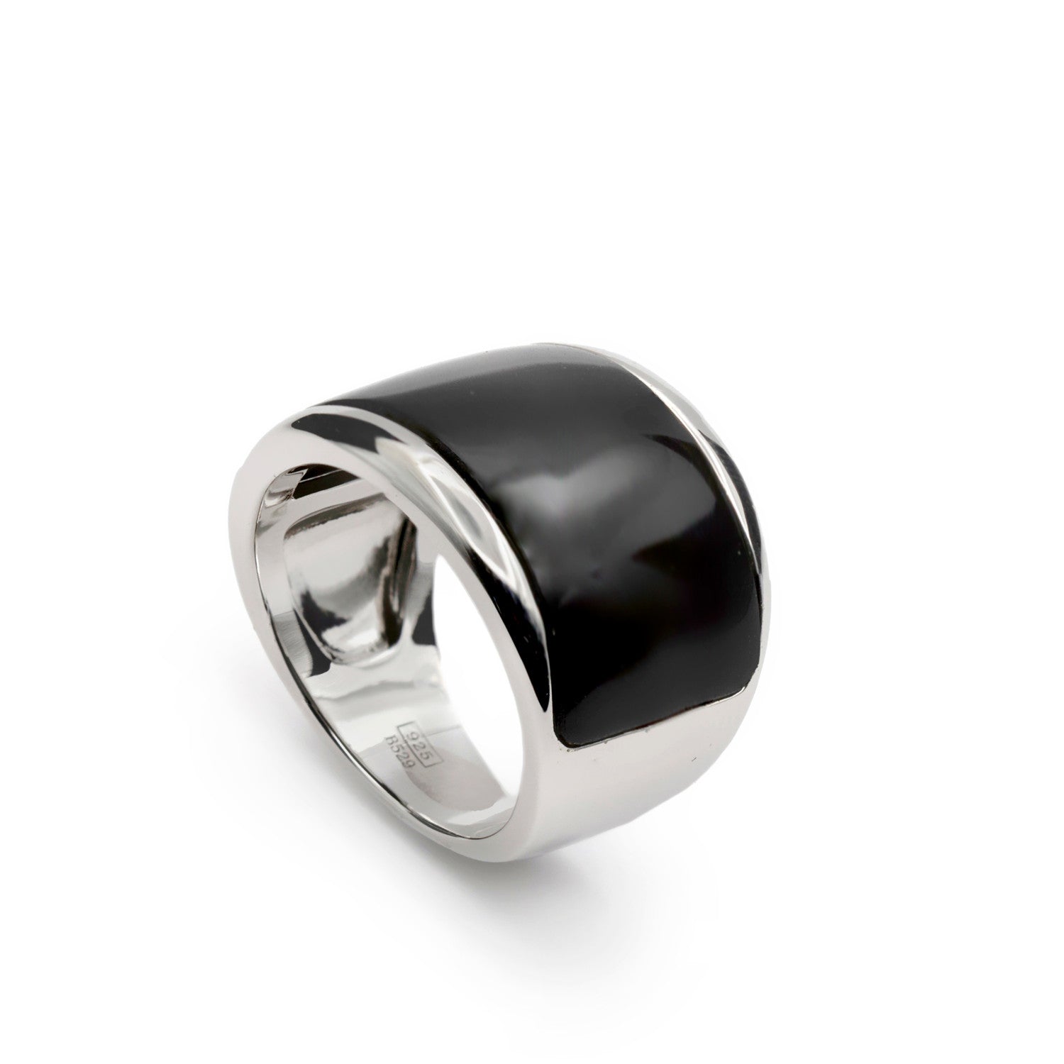 Anillos con piedras de diseño elegante en tono negro-LINEARGENT
