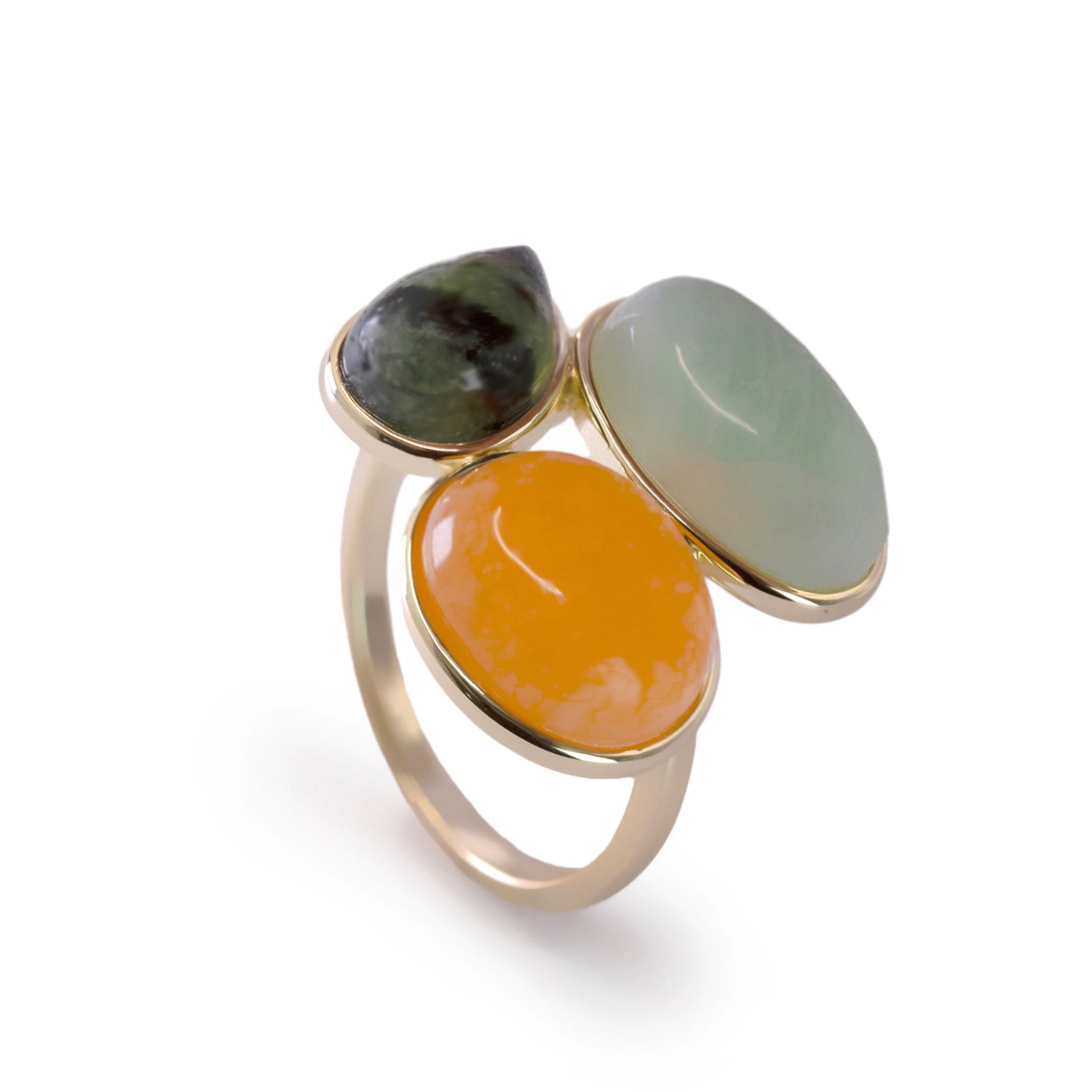 Anillos con piedras de plata en tono nature-LINEARGENT