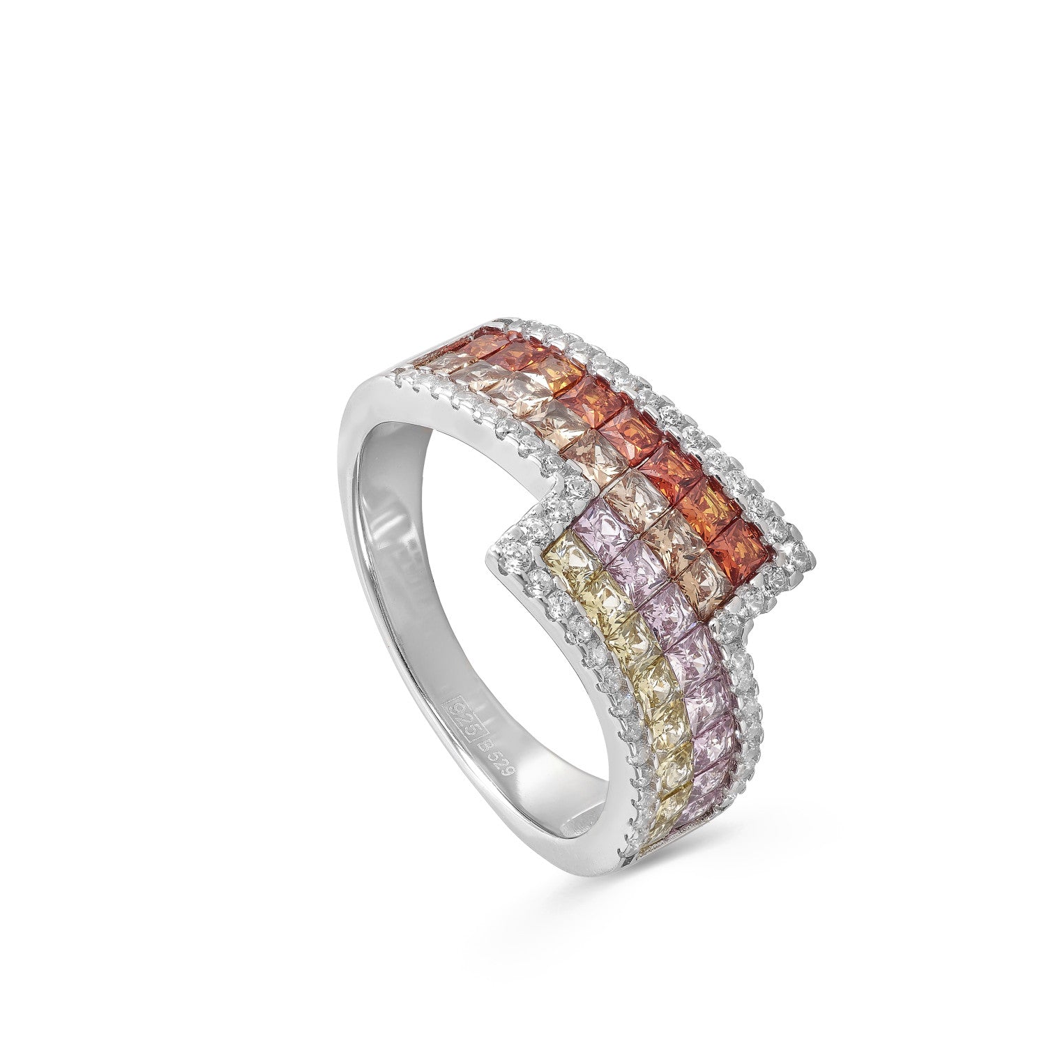 Anillos con piedras diseño desigual tonos cálidos-LINEARGENT